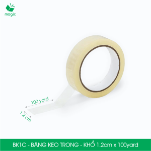 BK1C - Băng keo trong - Khổ 1.2cm x 100yard